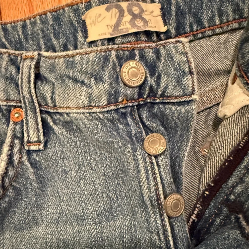 We The Free Light Blue Embroidered Straight Leg Jeans Spring festival boho - Picture 3 of 8